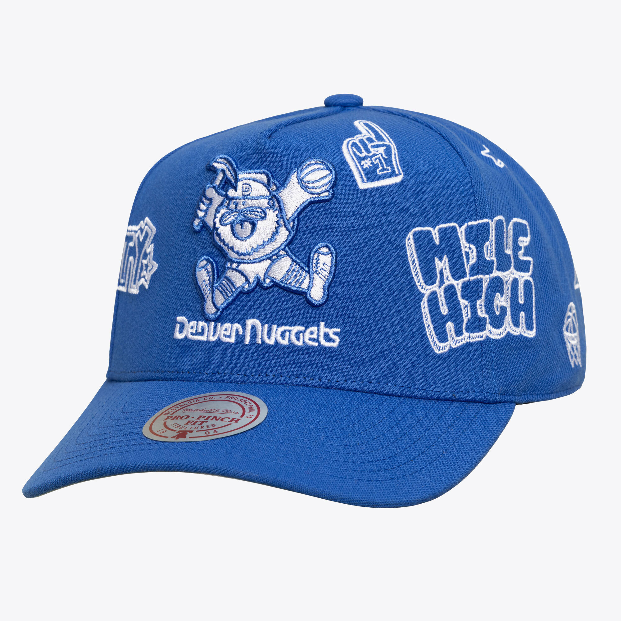 Unisex Mitchell & Ness  Blue Denver Nuggets Hardwood Classics Downtown Doodle Pro Snapback Hat