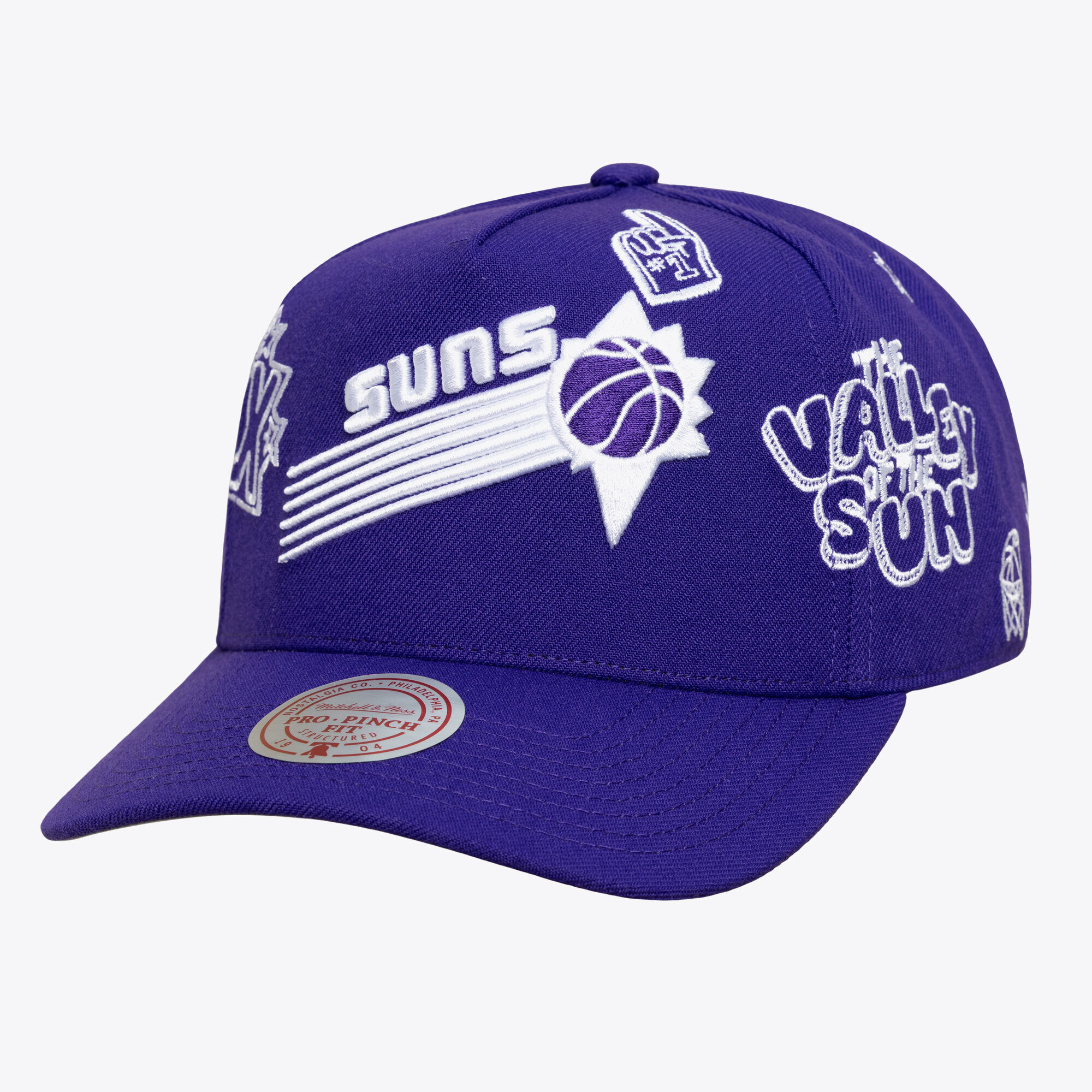 Unisex Mitchell & Ness  Purple Phoenix Suns Hardwood Classics Downtown Doodle Pro Snapback Hat