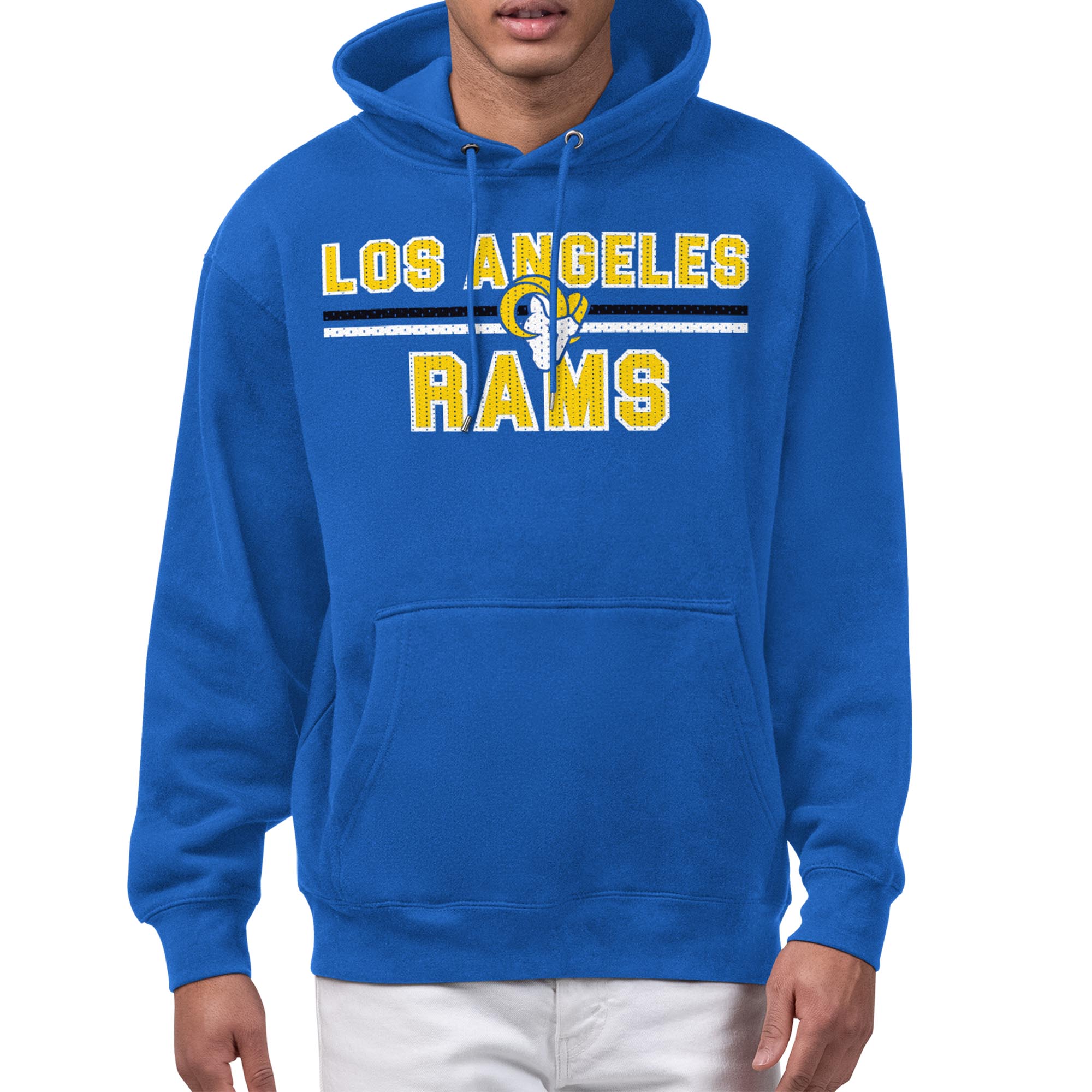 Men's Starter Royal Los Angeles Rams Printed Mesh Graphic Hoodie