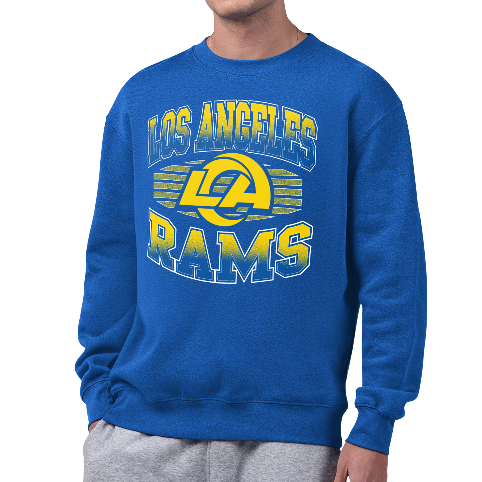Men's Starter Royal Los Angeles Rams Grit Graphic Fleece Sweatshirt