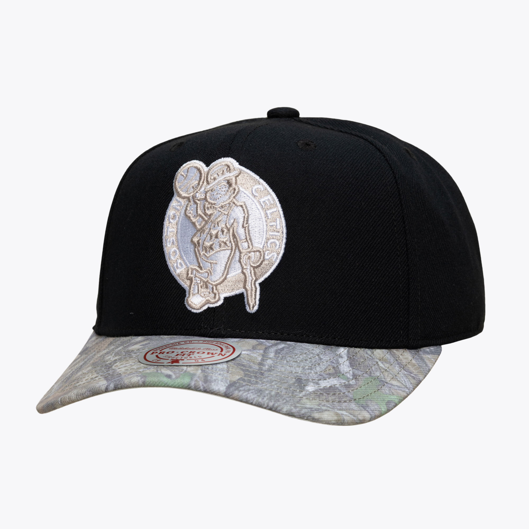 Mitchell & Ness Men's Black/Camo Boston Celtics Midnight Timber Pro Crown Snapback Hat - Black, Camo