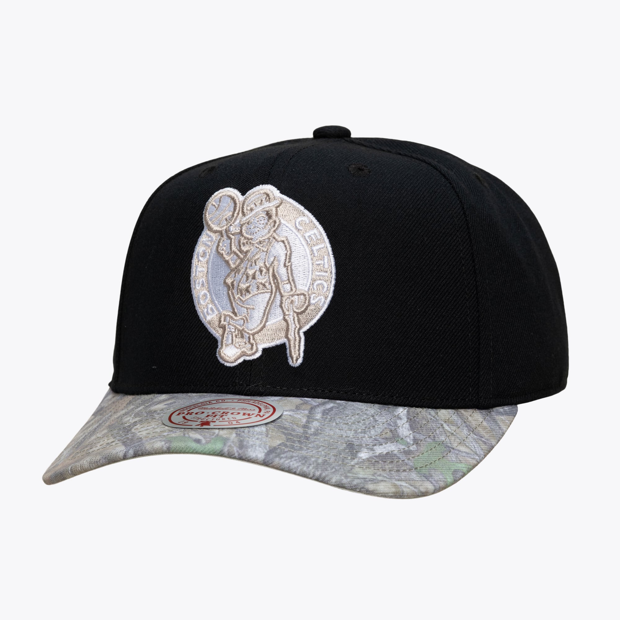 Mitchell & Ness Men's Black/Camo Boston Celtics Midnight Timber Pro Crown Snapback Hat - Black, Camo