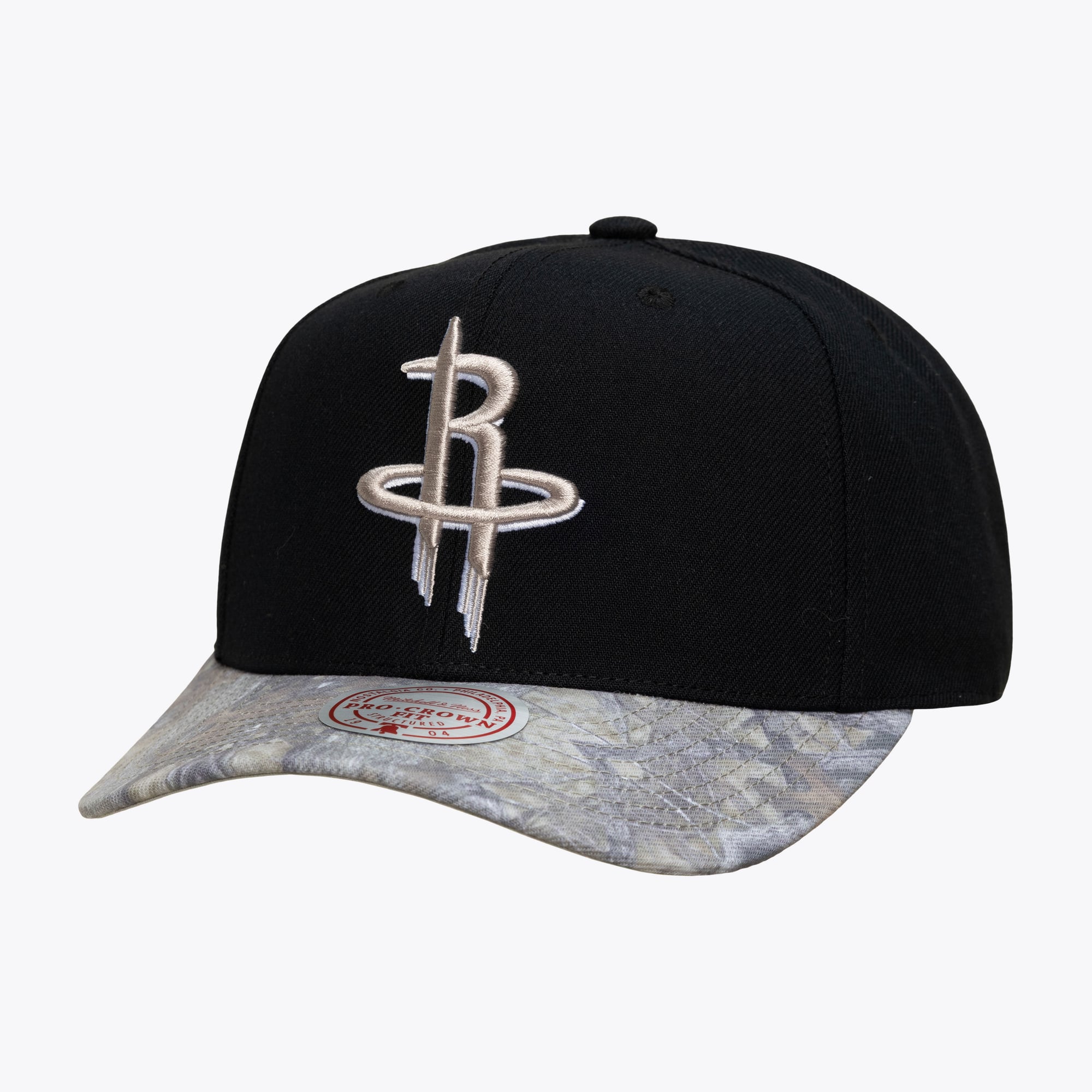 Men's Mitchell & Ness  Black/Camo Houston Rockets Midnight Timber Pro Crown Snapback Hat