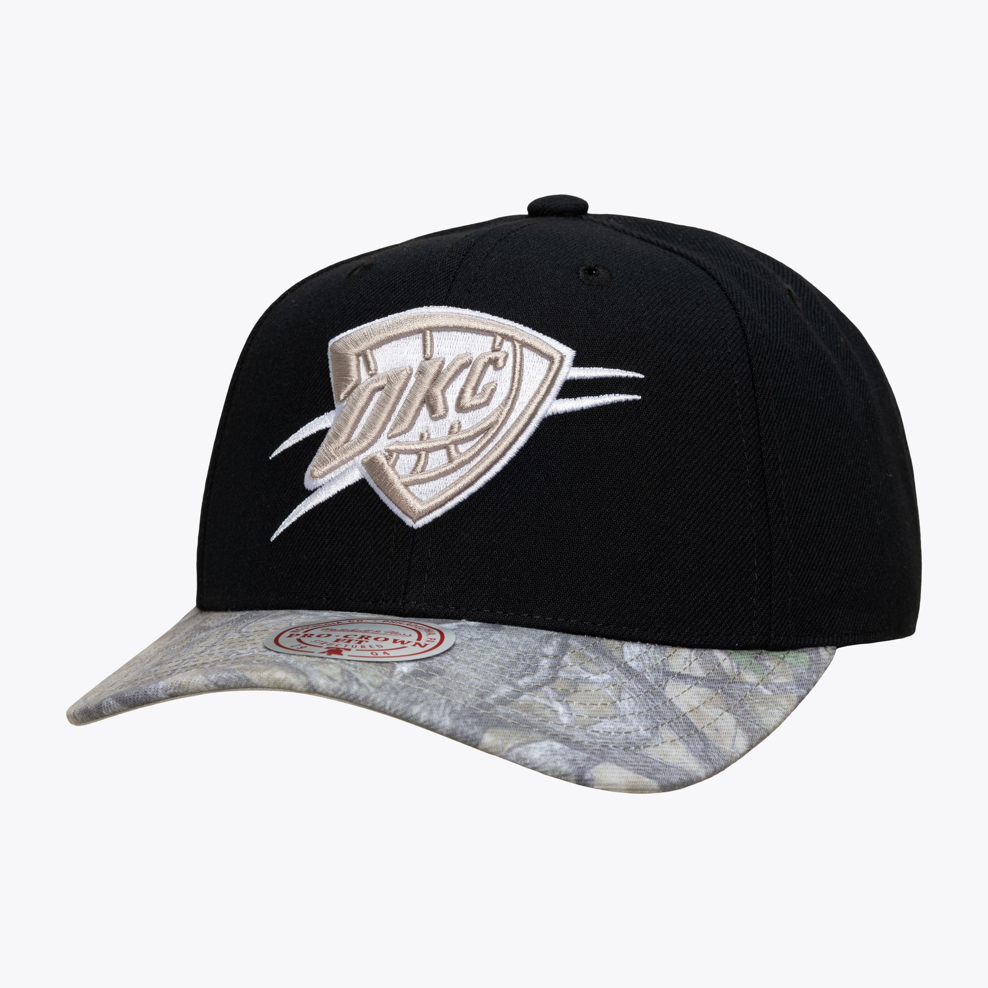 Men's Mitchell & Ness Black/Camo Oklahoma City Thunder Midnight Timber Pro Crown Snapback Hat