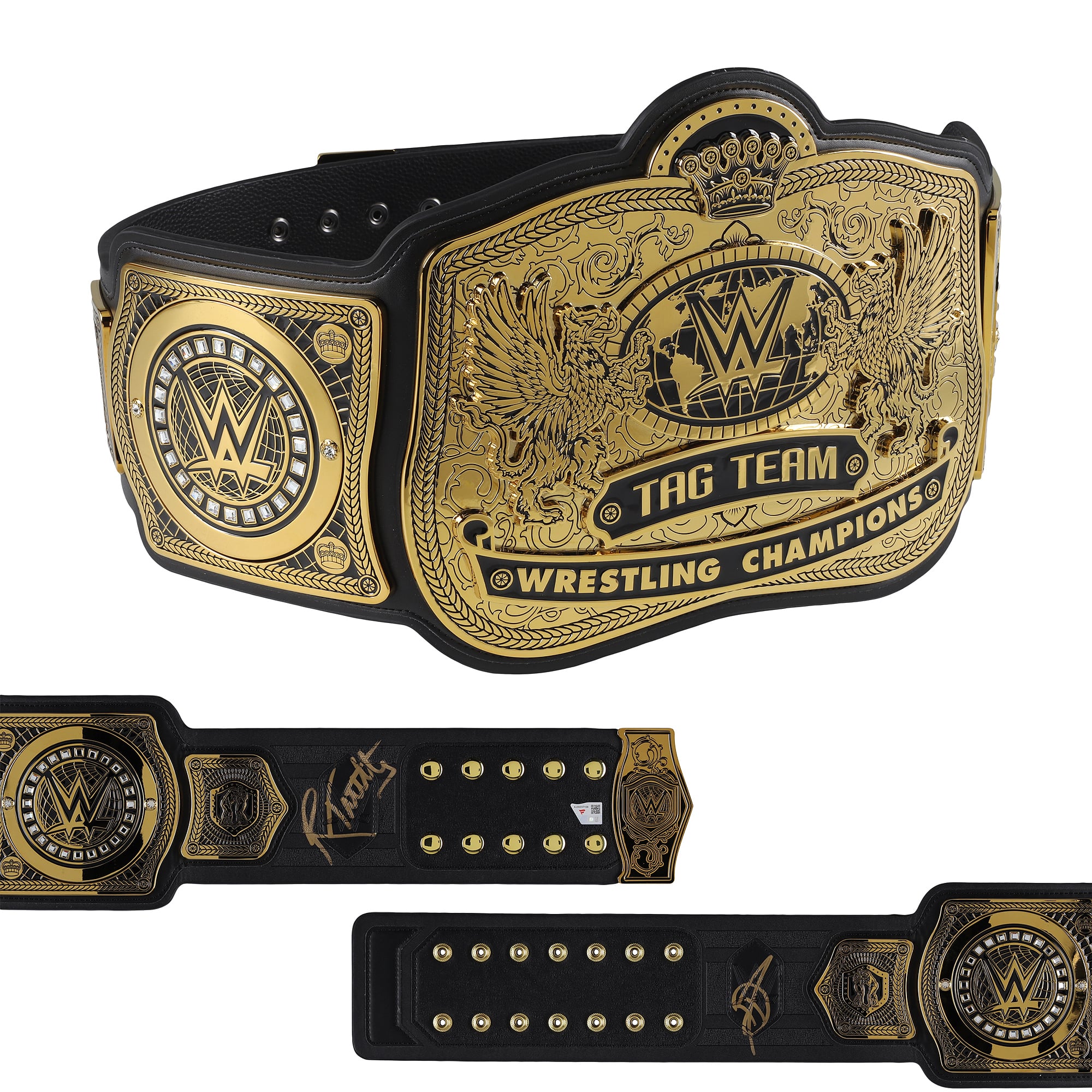Damian Priest & R-Truth WWE Autographed SmackDown Tag Team Championship Replica Title Belt