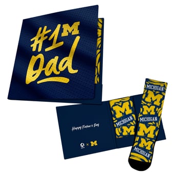 Unisex Rock Em  Navy Michigan Wolverines #1 Dad Gift Card Socks