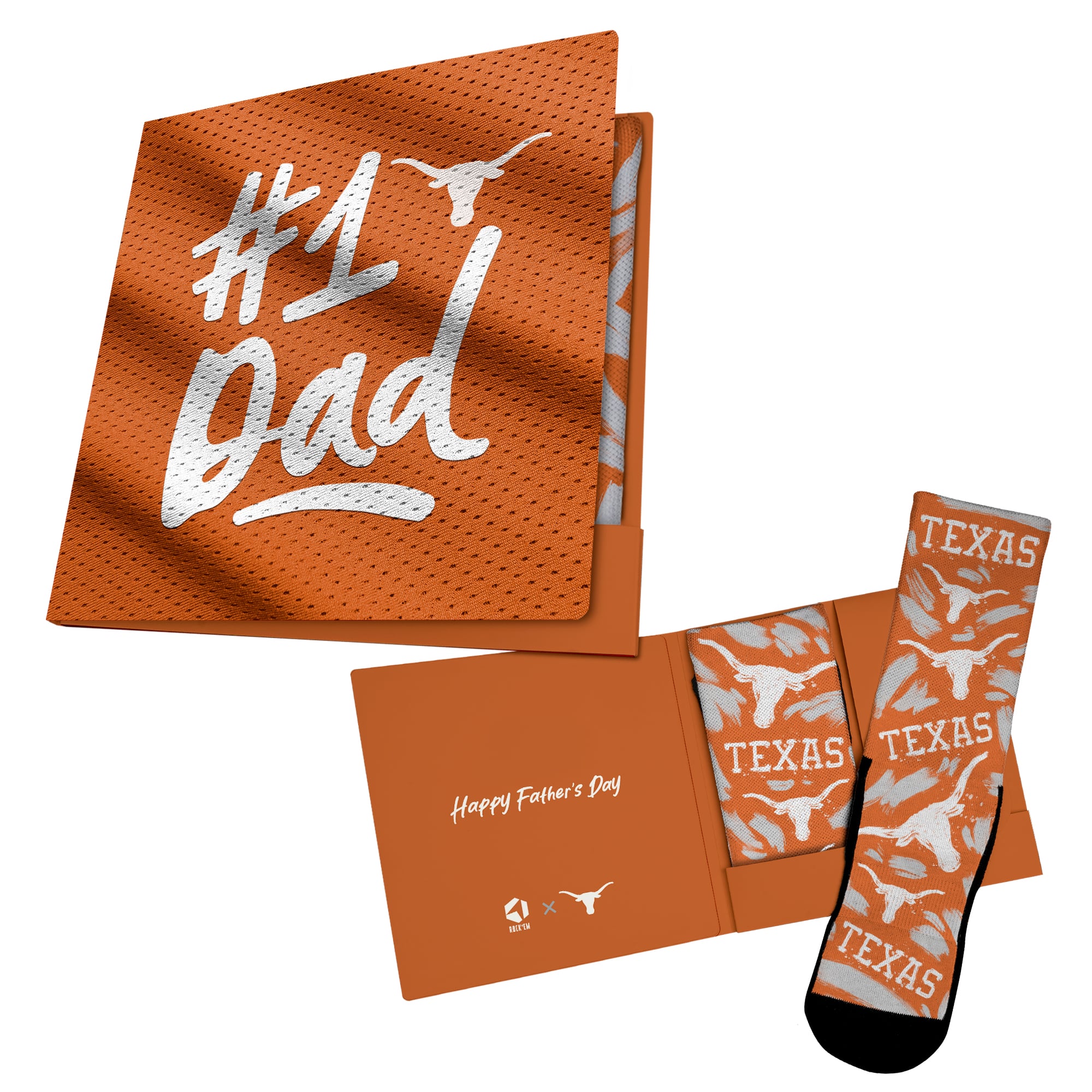 Unisex Rock Em  Texas Orange Texas Longhorns #1 Dad Gift Card Socks