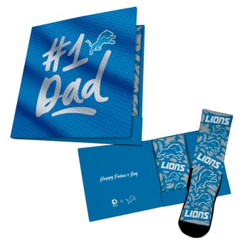 Unisex Rock Em  Blue Detroit Lions #1 Dad Gift Card Socks