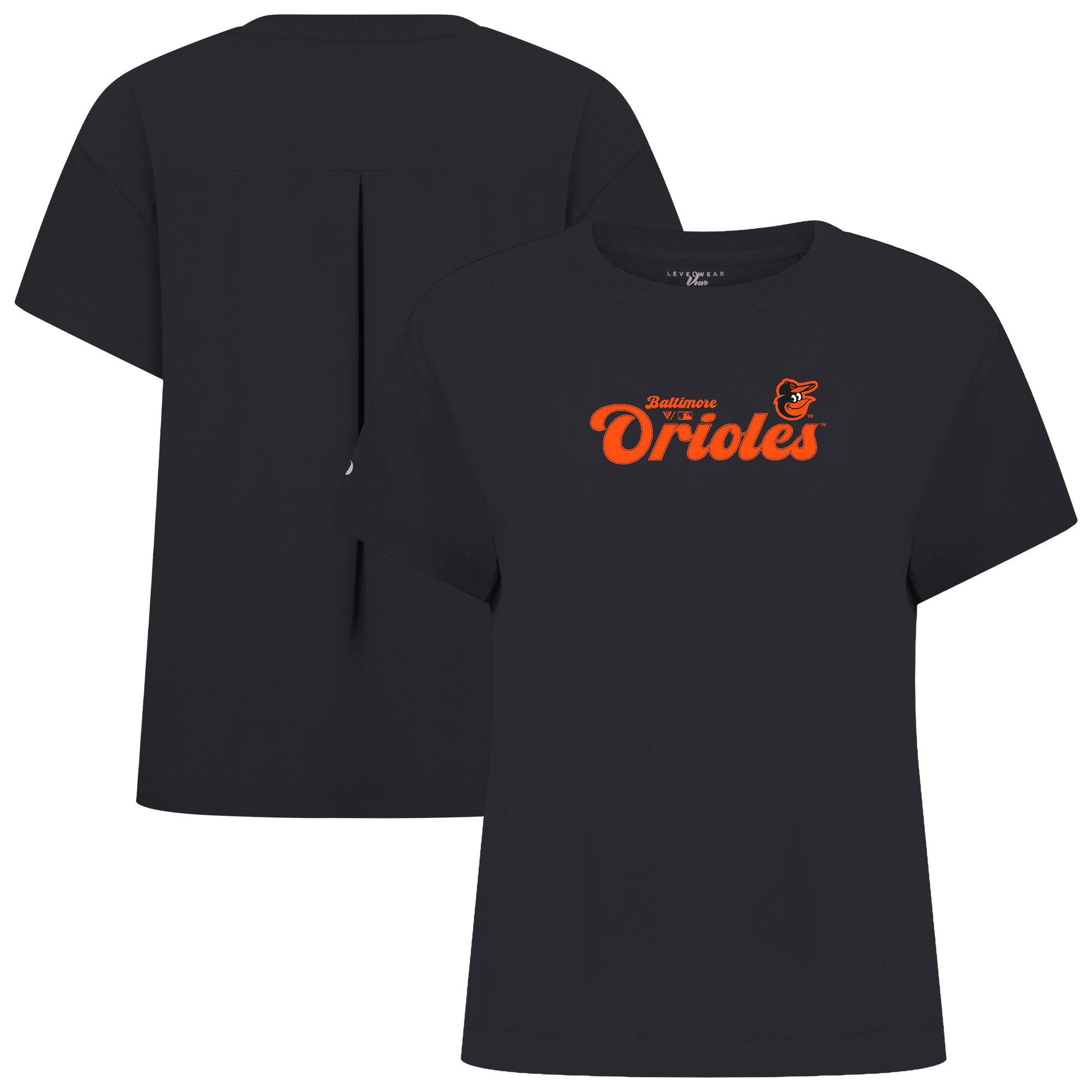 Women’s Levelwear Black Baltimore Orioles Verve Valerie Big Script T-Shirt