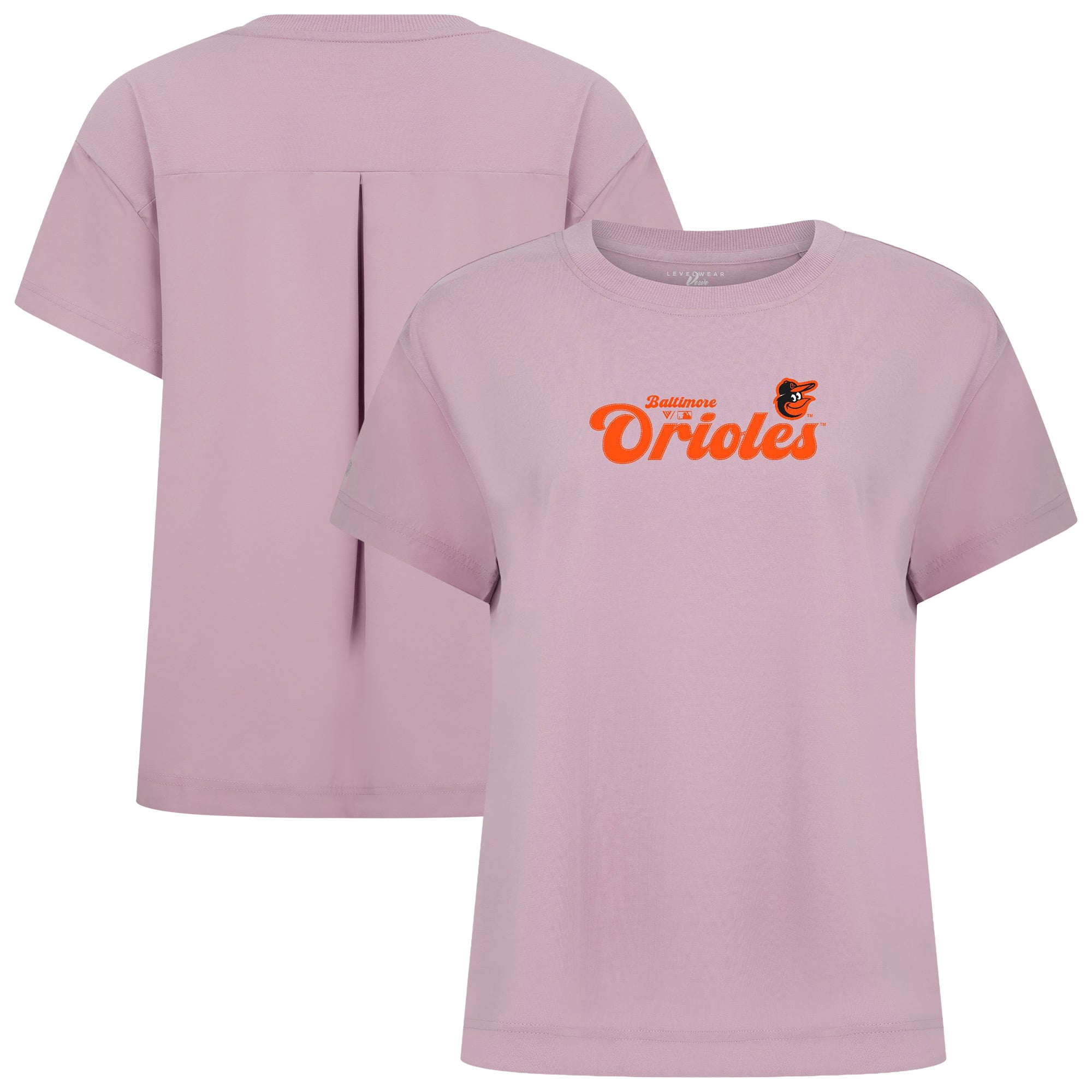 Women's Levelwear  Lavender Baltimore Orioles Verve Valerie Big Script T-Shirt