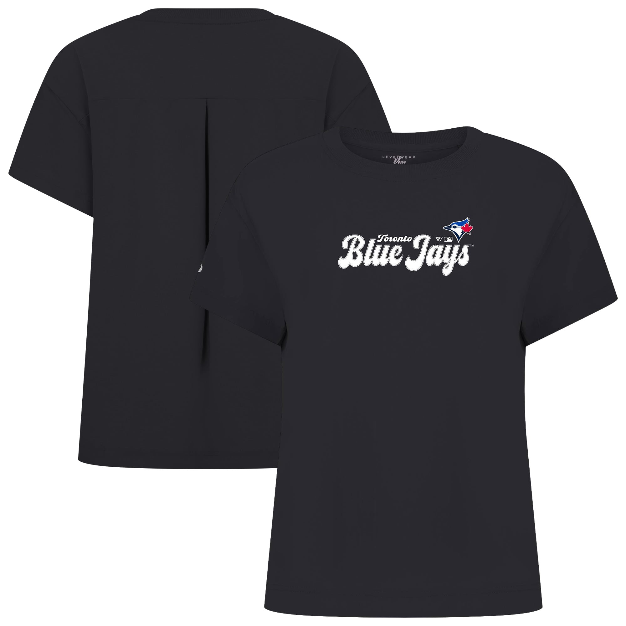 Women's Levelwear  Black Toronto Blue Jays Verve Valerie Big Script T-Shirt