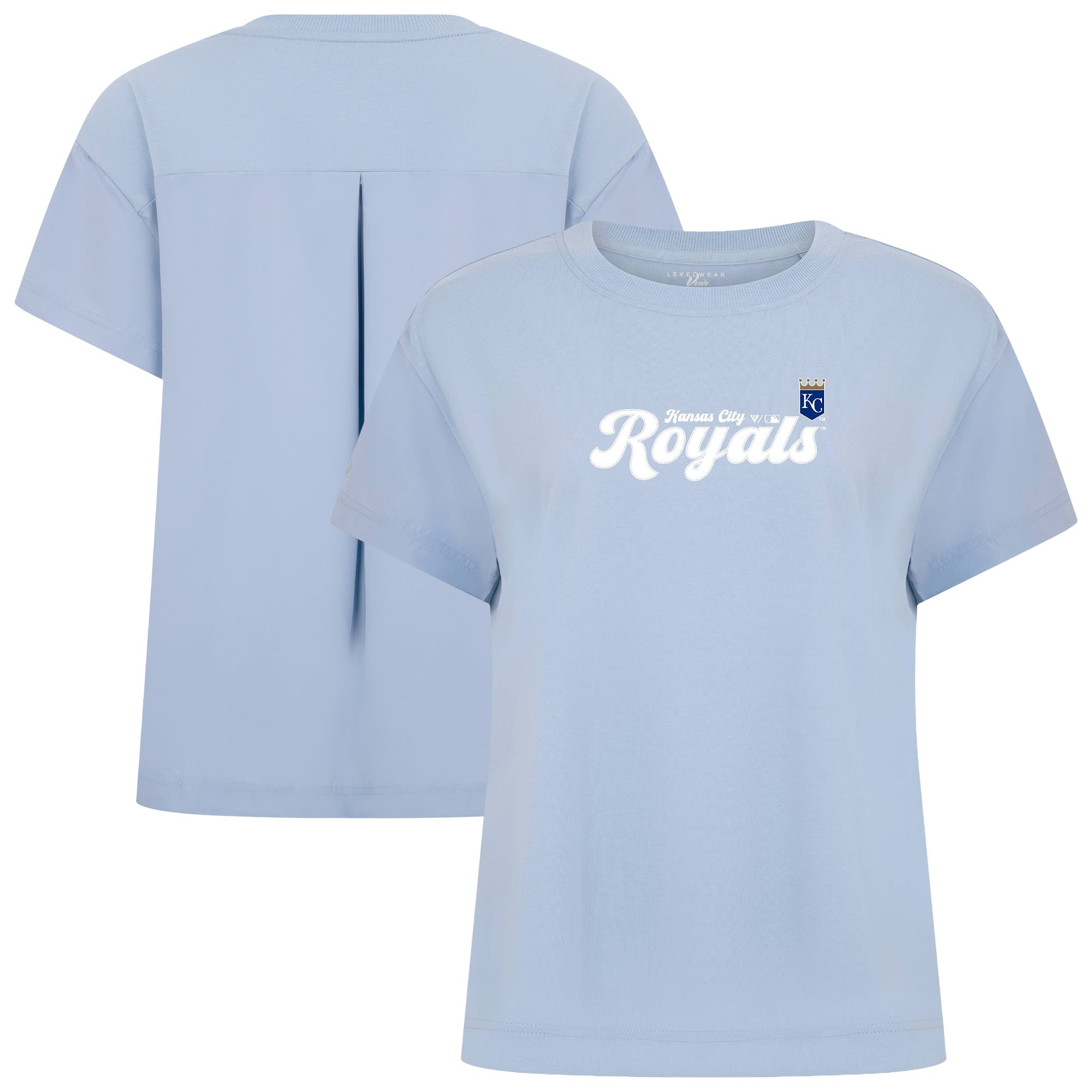Women's Levelwear  Light Blue Kansas City Royals Verve Valerie Big Script T-Shirt