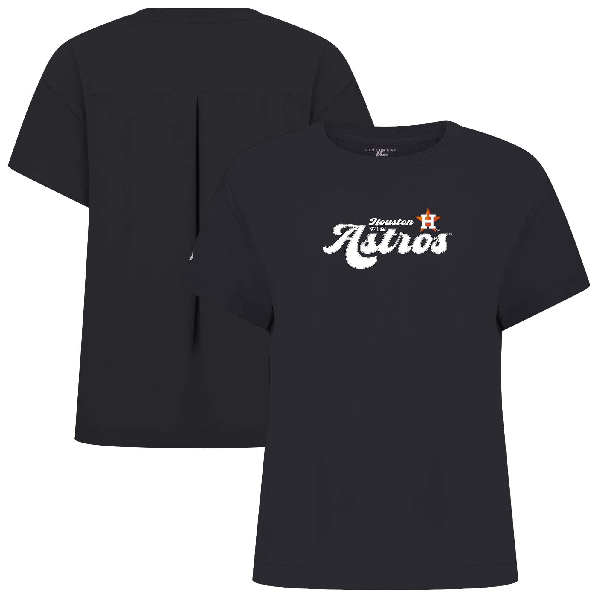 Women's Levelwear  Black Houston Astros Verve Valerie Big Script T-Shirt