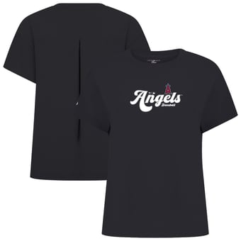 Women's Levelwear  Black Los Angeles Angels Verve Valerie Big Script T-Shirt