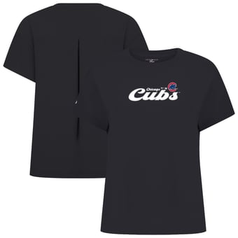 Women's Levelwear  Black Chicago Cubs Verve Valerie Big Script T-Shirt