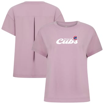 Women's Levelwear  Lavender Chicago Cubs Verve Valerie Big Script T-Shirt