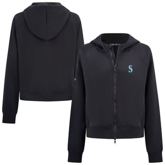 Women's Levelwear  Black Seattle Mariners Insignia 2.0 Judd Raglan Full-Zip Hoodie