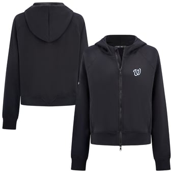 Women's Levelwear  Black Washington Nationals Insignia 2.0 Judd Raglan Full-Zip Hoodie
