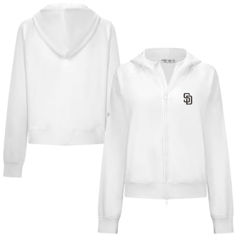 Women's Levelwear  White San Diego Padres Insignia 2.0 Judd Raglan Full-Zip Hoodie