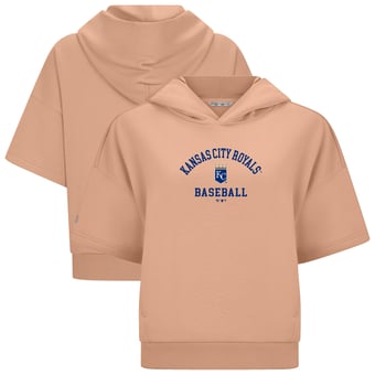 Women's Levelwear  Beige Kansas City Royals Amber Short Sleeve Limelight Hoodie