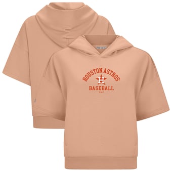 Women's Levelwear  Beige Houston Astros Amber Short Sleeve Limelight Hoodie