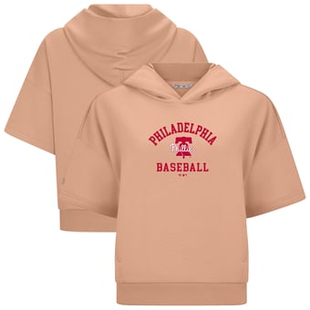 Women's Levelwear  Beige Philadelphia Phillies Amber Short Sleeve Limelight Hoodie