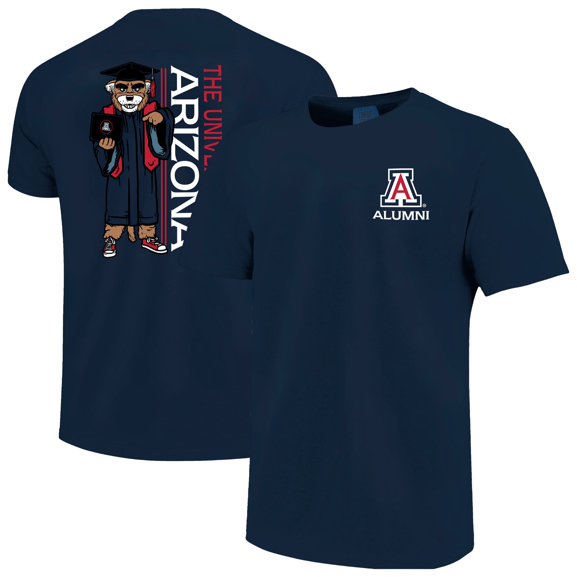 Men's Navy Arizona Wildcats Mascot Grad Achievement Unlocked T-Shirt
