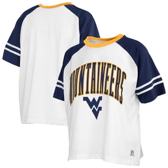 Women's Pressbox  White West Virginia Mountaineers Sky Colorblock T-Shirt