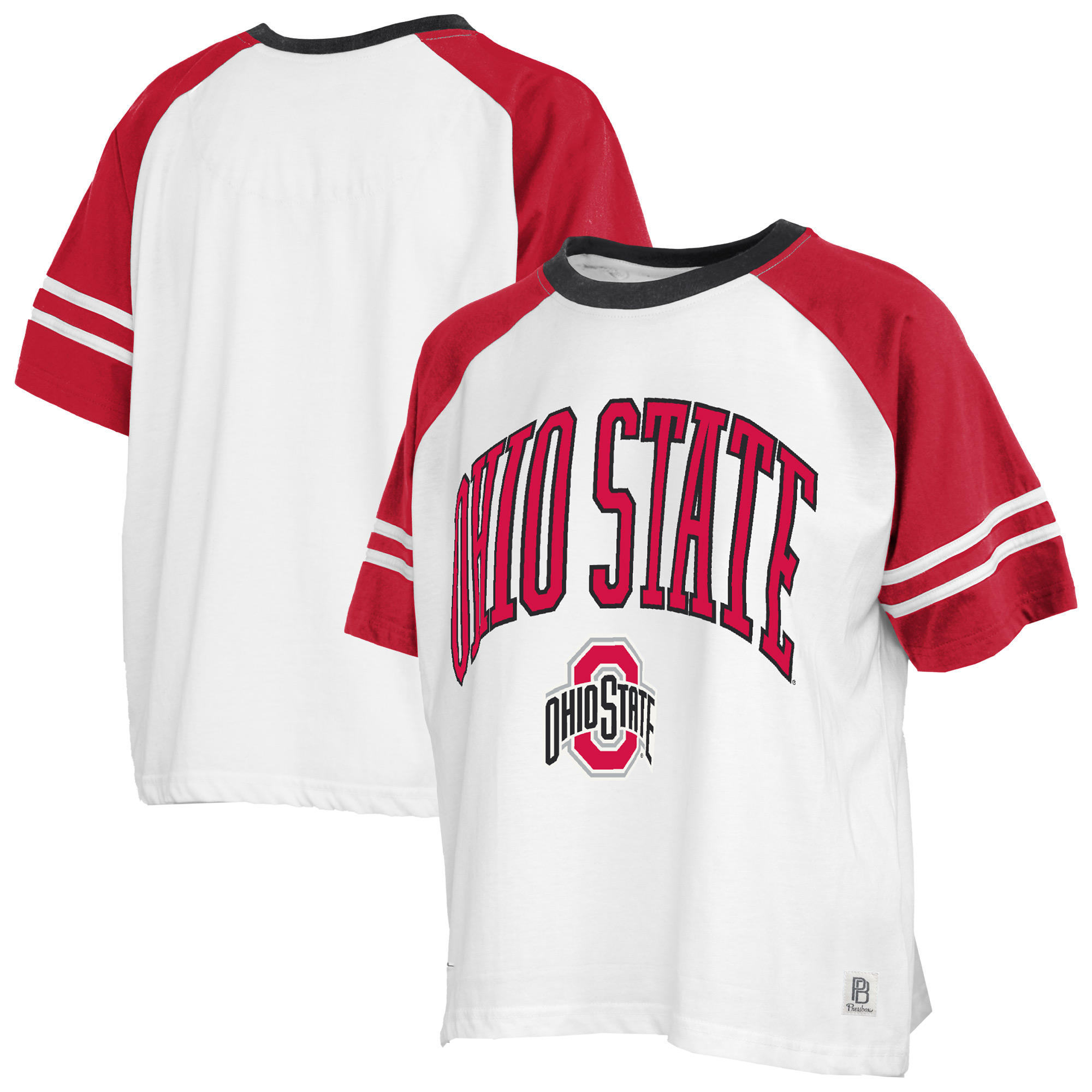 Women's Pressbox  White Ohio State Buckeyes Sky Colorblock T-Shirt