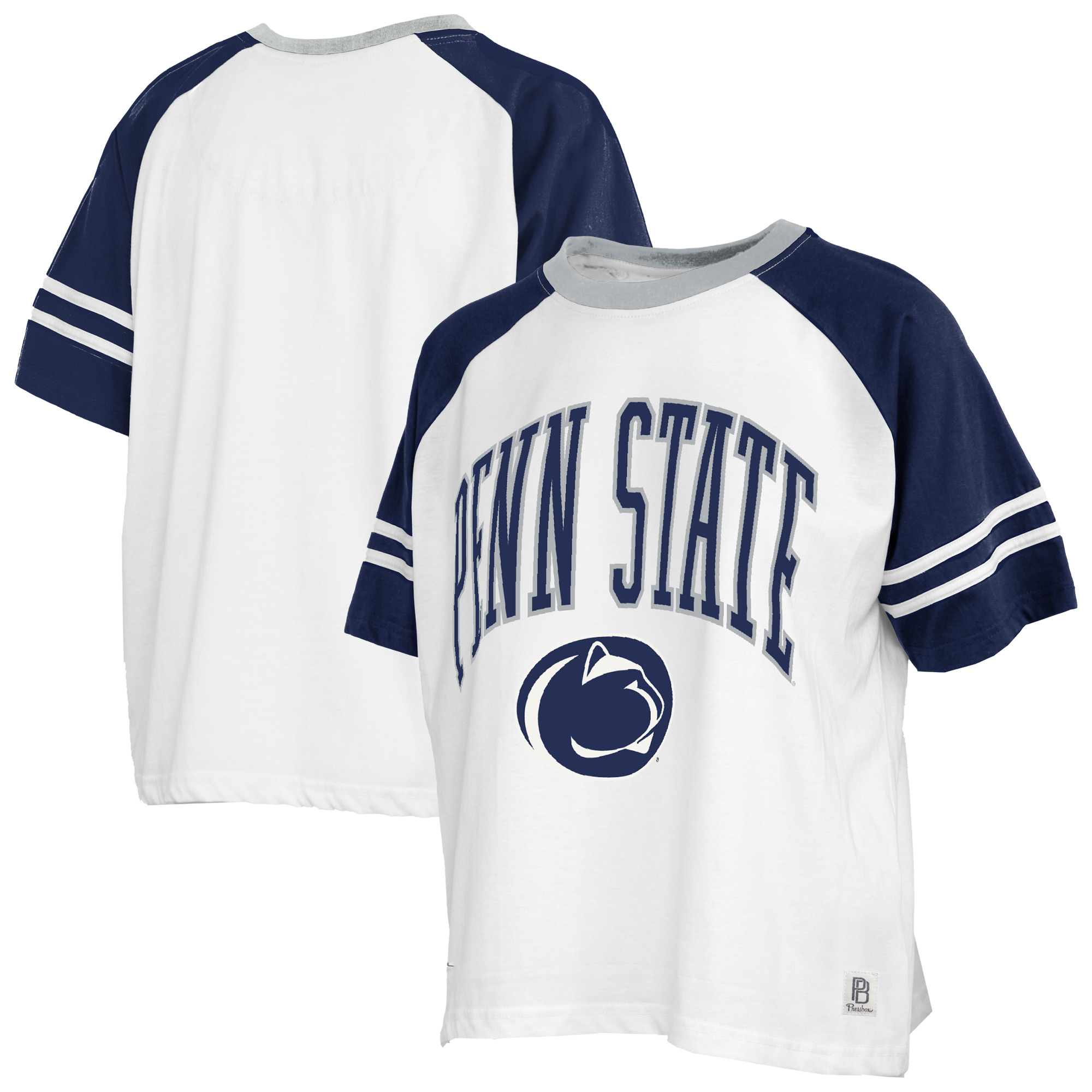 Women's Pressbox  White Penn State Nittany Lions Sky Colorblock Slub T-Shirt
