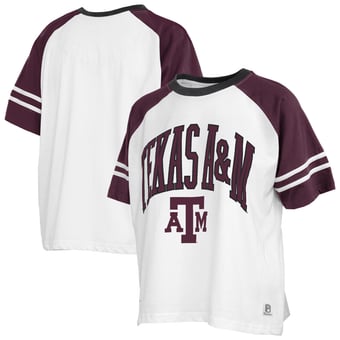 Women's Pressbox  White Texas A&M Aggies Sky Colorblock Slub T-Shirt