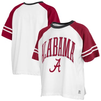 Women's Pressbox  White Alabama Crimson Tide Sky Colorblock Slub T-Shirt