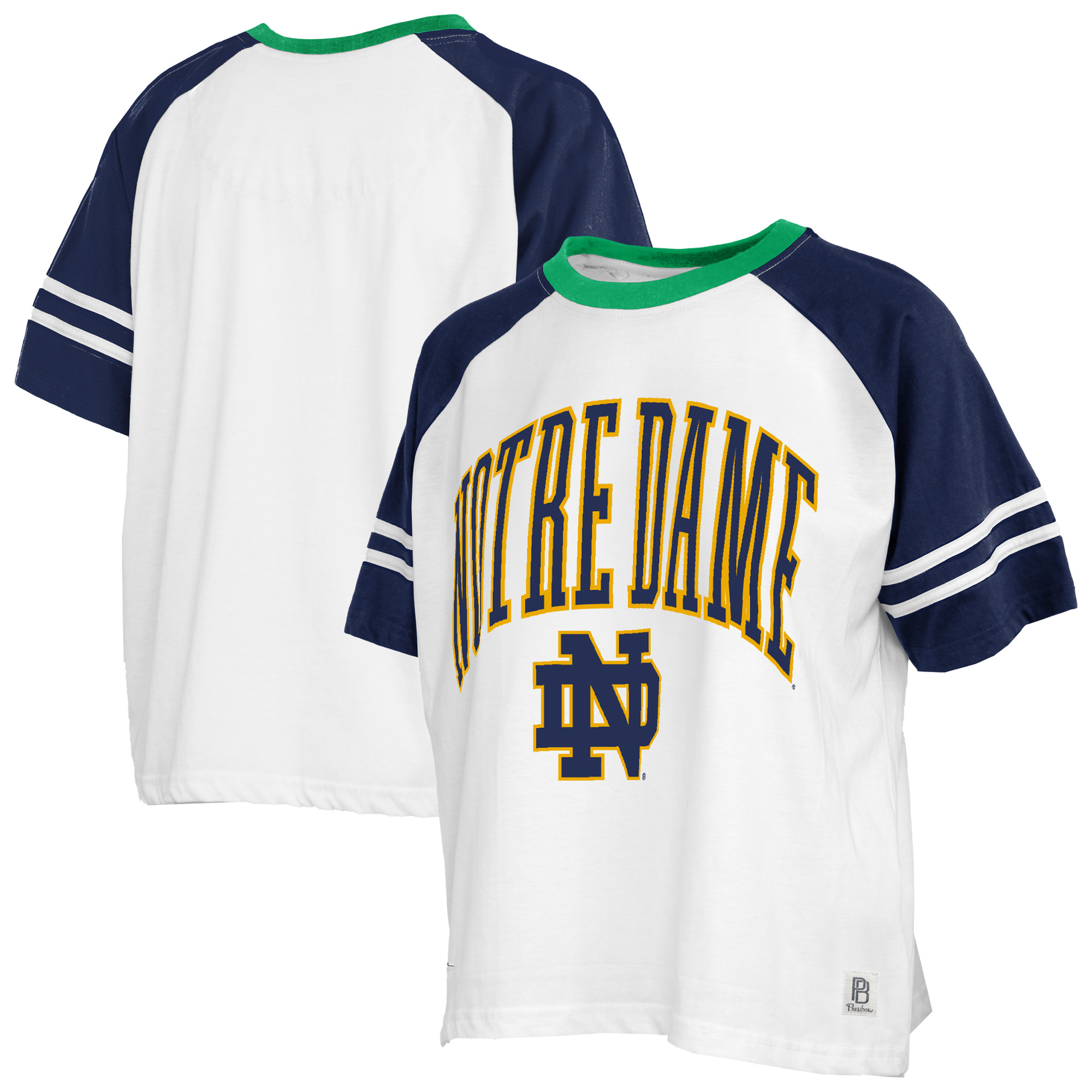 Women's Pressbox  White Notre Dame Fighting Irish Sky Colorblock T-Shirt