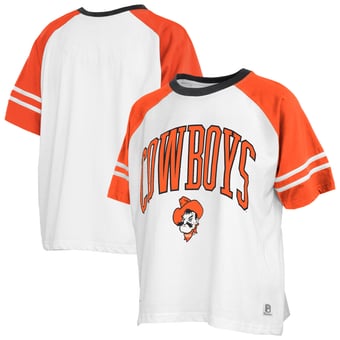 Women's Pressbox  White Oklahoma State Cowboys Sky Colorblock T-Shirt