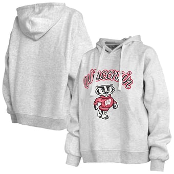 Women's Pressbox  Heather Gray Wisconsin Badgers Janise Pullover Hoodie