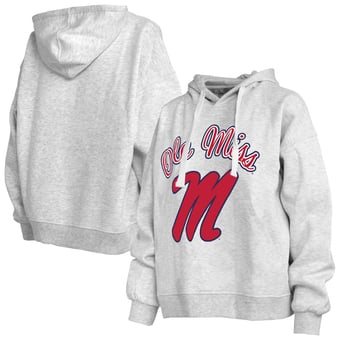 Women's Pressbox  Heather Gray Ole Miss Rebels Janise Pullover Hoodie