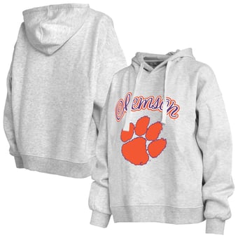 Women's Pressbox  Heather Gray Clemson Tigers Janise Pullover Hoodie