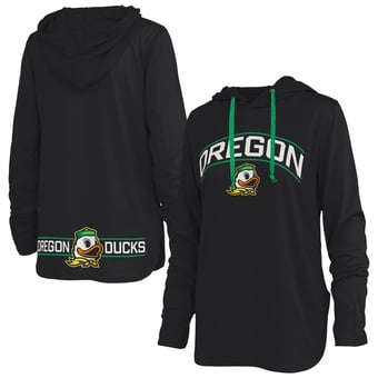 Women's Pressbox Black Oregon Ducks Allie Long Sleeve Hooded T-Shirt