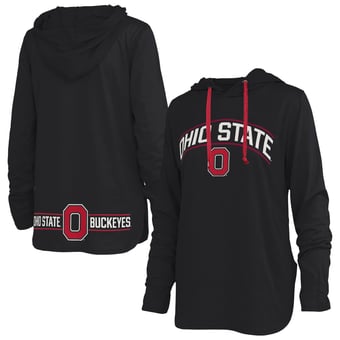 Women's Pressbox Black Ohio State Buckeyes Allie Long Sleeve Hooded T-Shirt