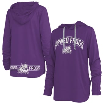 Women's Pressbox Purple TCU Horned Frogs Allie Long Sleeve Hooded T-Shirt