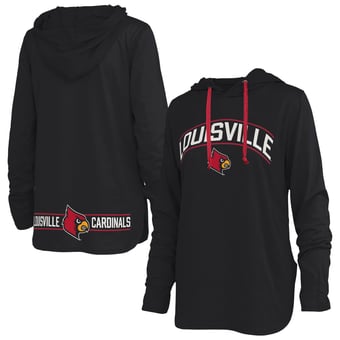 Women's Pressbox Black Louisville Cardinals Allie Long Sleeve Hooded T-Shirt