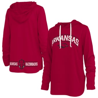 Women's Pressbox Cardinal Arkansas Razorbacks Allie Long Sleeve Hooded T-Shirt