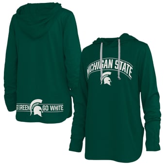 Women's Pressbox Green Michigan State Spartans Allie Long Sleeve Hooded T-Shirt