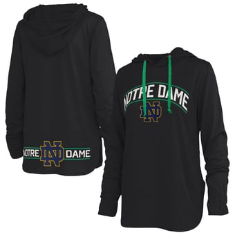 Women's Pressbox Black Notre Dame Fighting Irish Allie Long Sleeve Hooded T-Shirt
