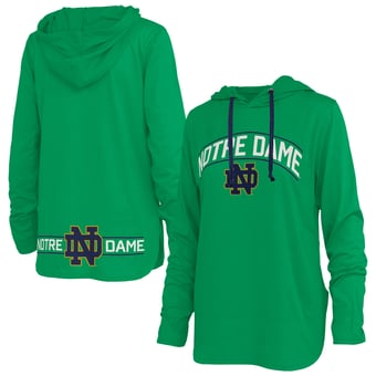 Women's Pressbox Green Notre Dame Fighting Irish Allie Long Sleeve Hooded T-Shirt