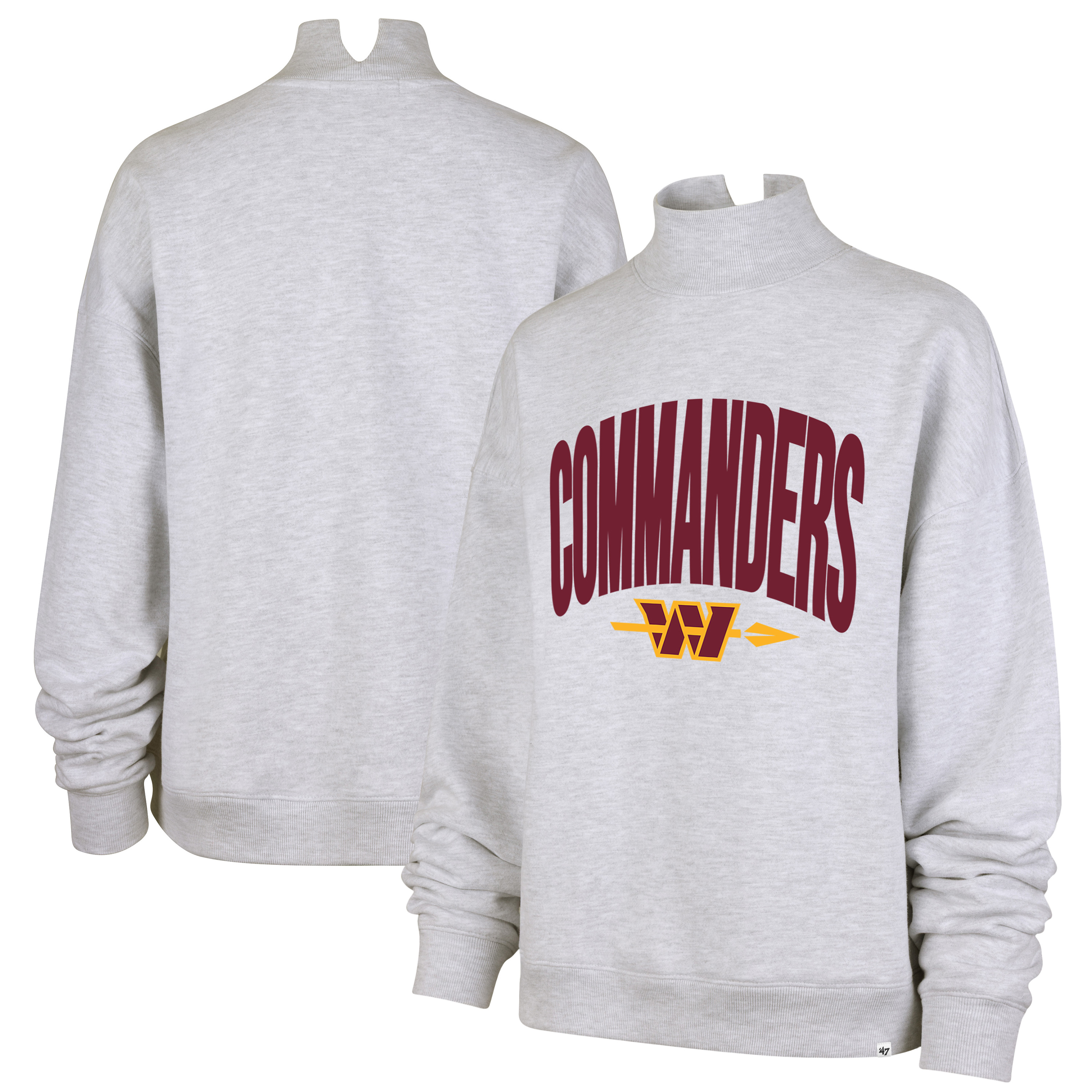 '47 Brand Women's Gray Washington Commanders Subtle Muse Mock Neck Sweatshirt - Gray