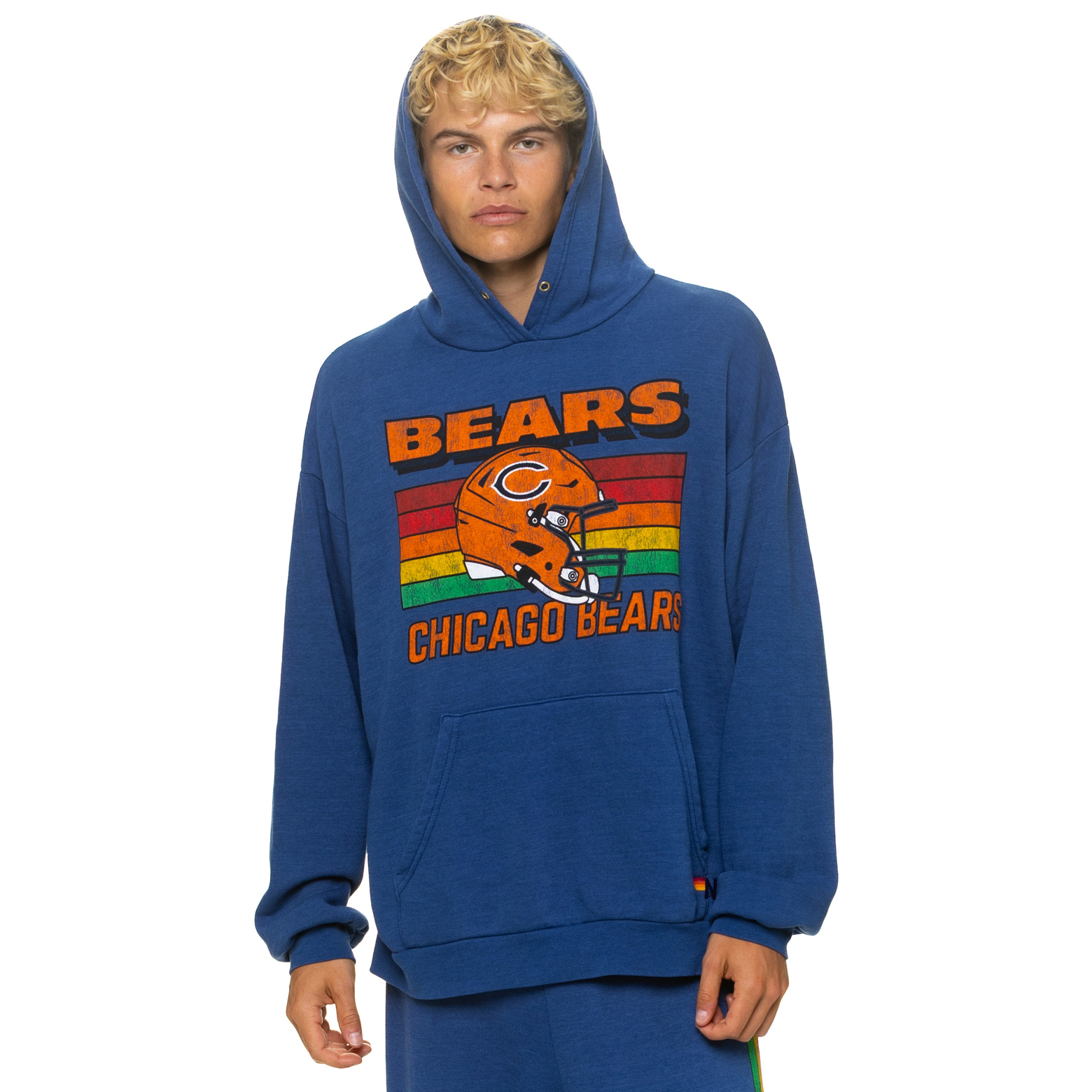 Unisex Aviator Nation Navy Chicago Bears Relaxed Tri-Blend Hoodie