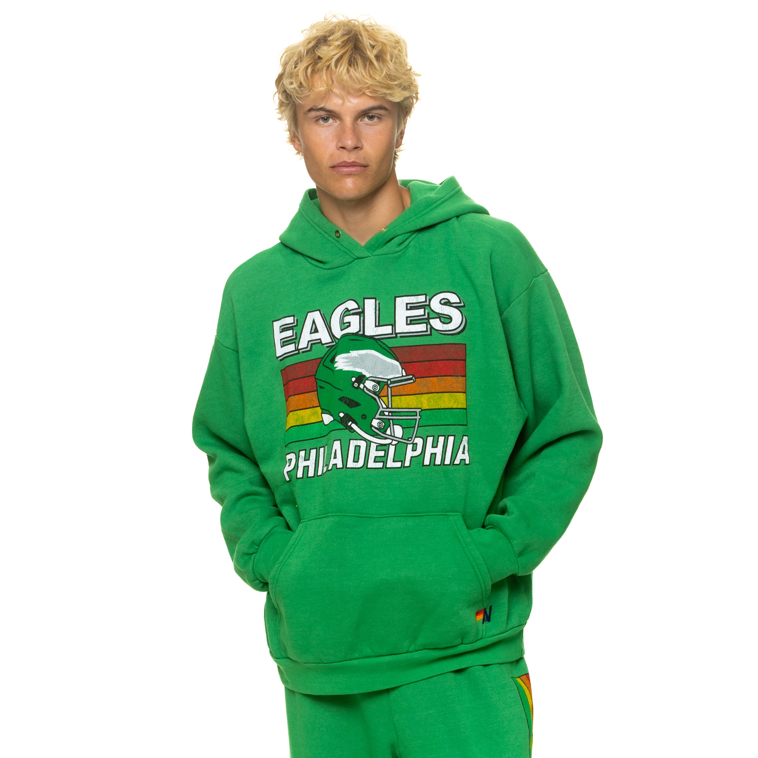 Unisex Aviator Nation Kelly Green Philadelphia Eagles Relaxed Tri-Blend Hoodie