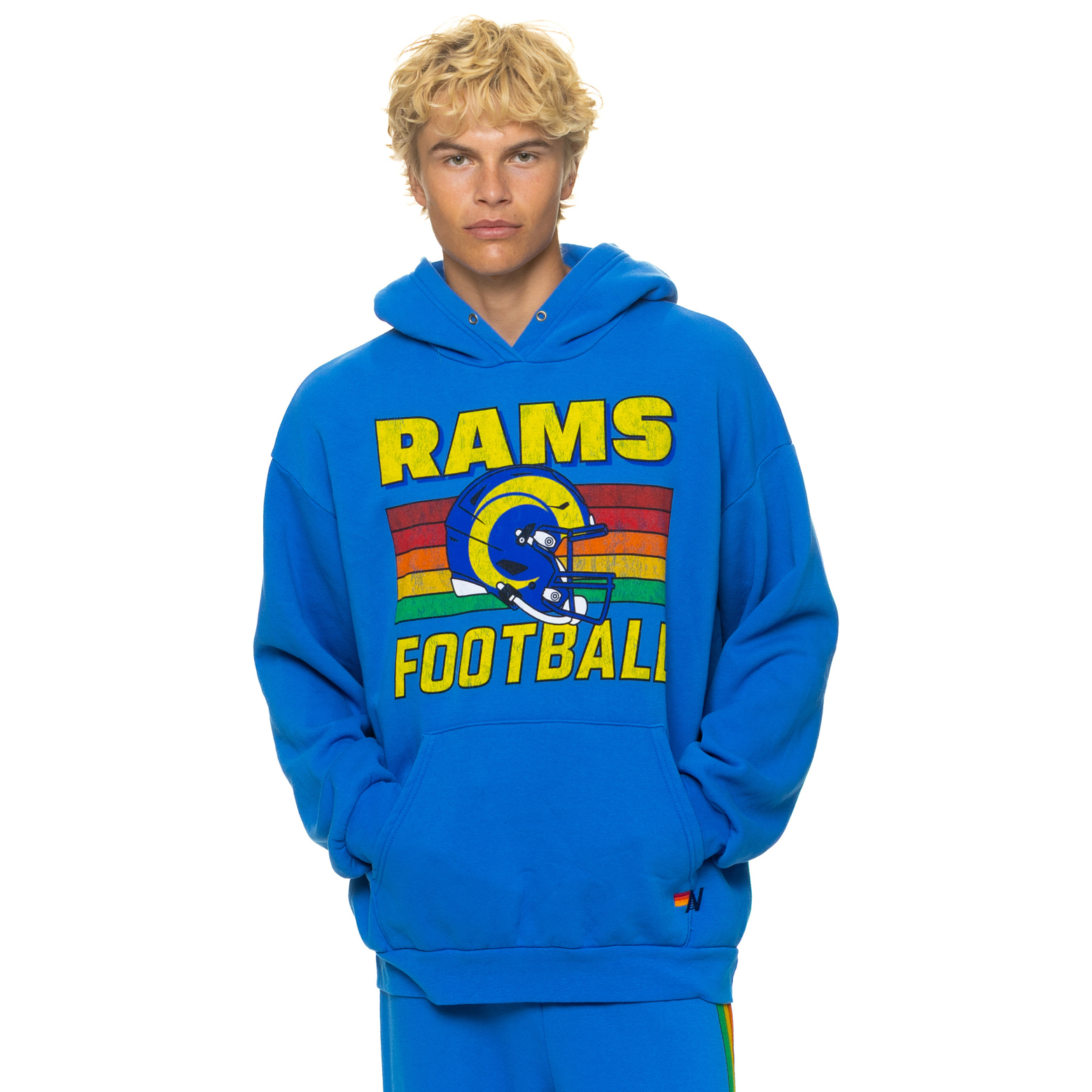 Unisex Aviator Nation Royal Los Angeles Rams Relaxed Tri-Blend Hoodie