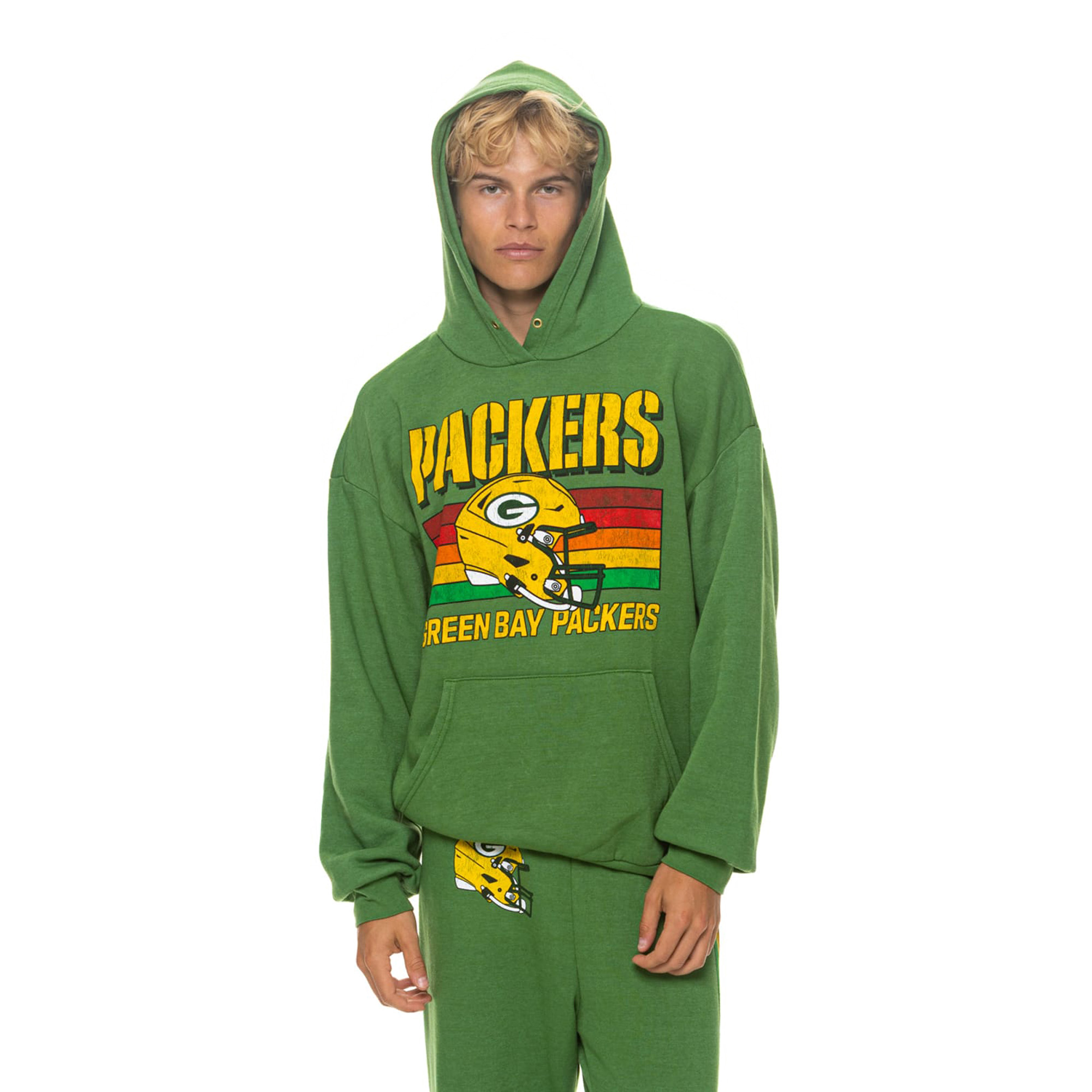 Unisex Aviator Nation Green Green Bay Packers Relaxed Tri-Blend Hoodie